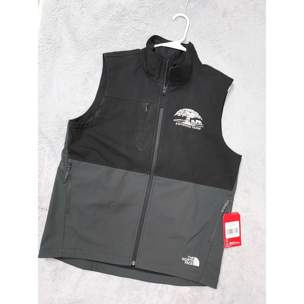 NEW North Face Jacket Mens Large Castle Rock Softshell Vest Asphalt Grey Logo